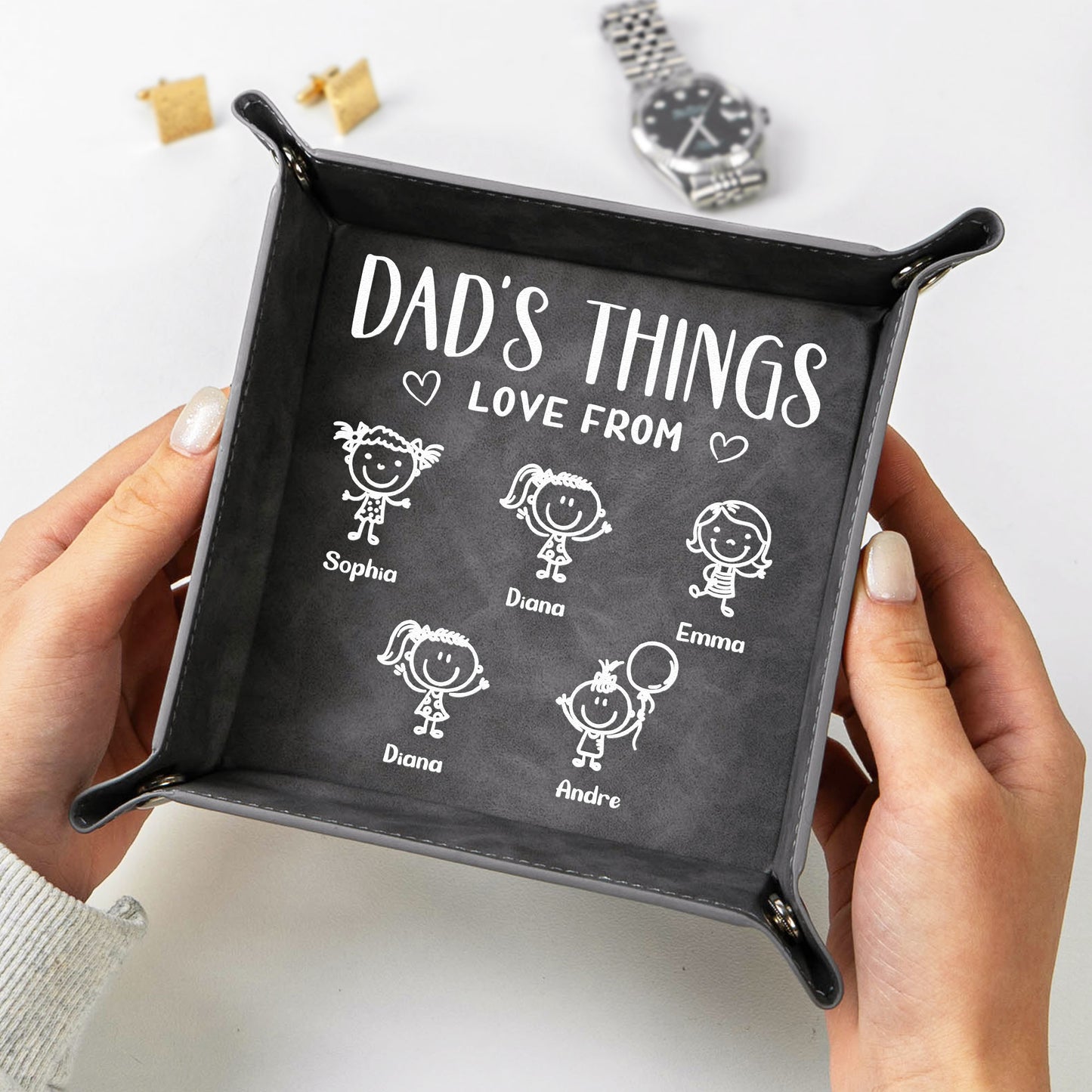 Daddy-Empty-Your-Pockets-Daddy's-Things-Love-From-Kids-Personalized-Valet-Tray-3