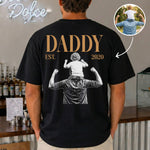 Daddy-Est-Custom-Photo-Sketch-Art-Fathers-Day-Gift-For-Dad-Husband-Personalized-Shirt-1