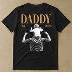 Daddy-Est-Custom-Photo-Sketch-Art-Fathers-Day-Gift-For-Dad-Husband-Personalized-Shirt-2
