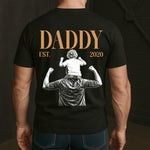 Daddy-Est-Custom-Photo-Sketch-Art-Fathers-Day-Gift-For-Dad-Husband-Personalized-Shirt-3