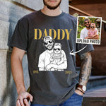 Daddy-Est-Custom-Photo-Sketch-Line-Art-Fathers-Day-Gift-For-Dad-Husband-Personalized-Shirt-1