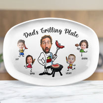 Daddy Grilling - Father's Day Gifts For Dad, Christmas Gift For Grandpa, Father - Personalized Photo Platter