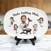 Daddy Grilling - Father's Day Gifts For Dad, Christmas Gift For Grandpa, Father - Personalized Photo Platter