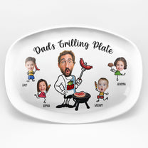 Daddy Grilling - Father's Day Gifts For Dad, Christmas Gift For Grandpa, Father - Personalized Photo Platter