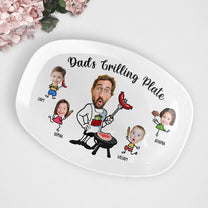 Daddy Grilling - Father's Day Gifts For Dad, Christmas Gift For Grandpa, Father - Personalized Photo Platter