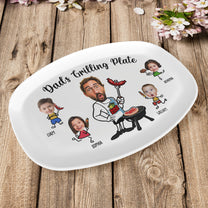 Daddy Grilling - Father's Day Gifts For Dad, Christmas Gift For Grandpa, Father - Personalized Photo Platter