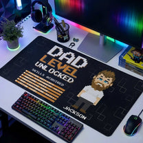 Daddy-Level-Up-Father's-Day-Gifts-For-Gaming-Dad-Personalized-Desk-Mat-1