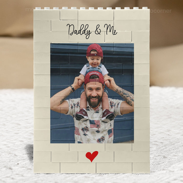 Daddy-&-Me-Father'S-Day-Gift-For-Dad,-Husband-Personalized-Rectangle-Building-Brick-2