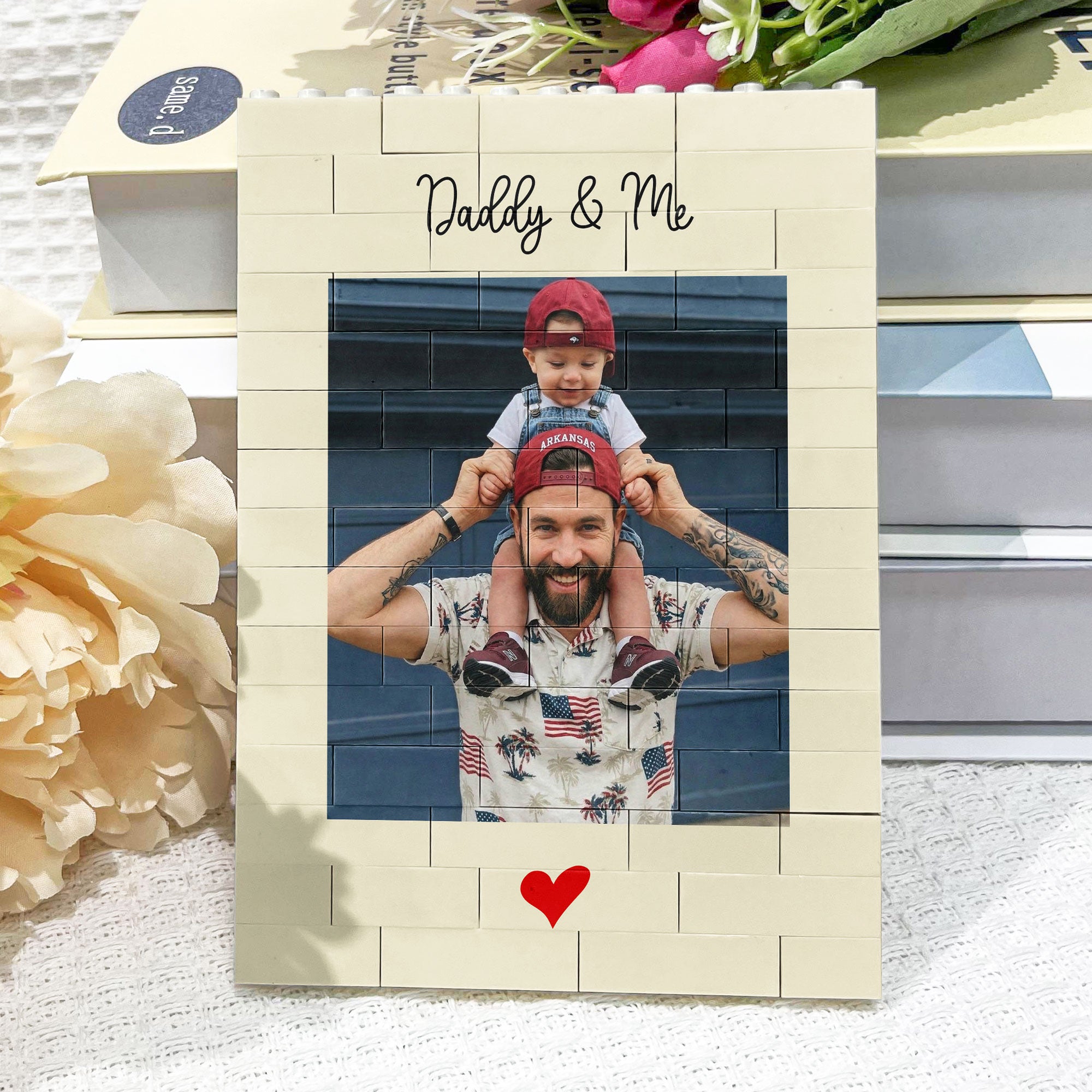 Daddy-&-Me-Father'S-Day-Gift-For-Dad,-Husband-Personalized-Rectangle-Building-Brick-4