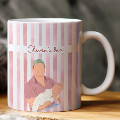 Daddy & Me, Mommy & Me, Grandma & Me - Custom Faceless Photo Art With Baby - Personalized Mug