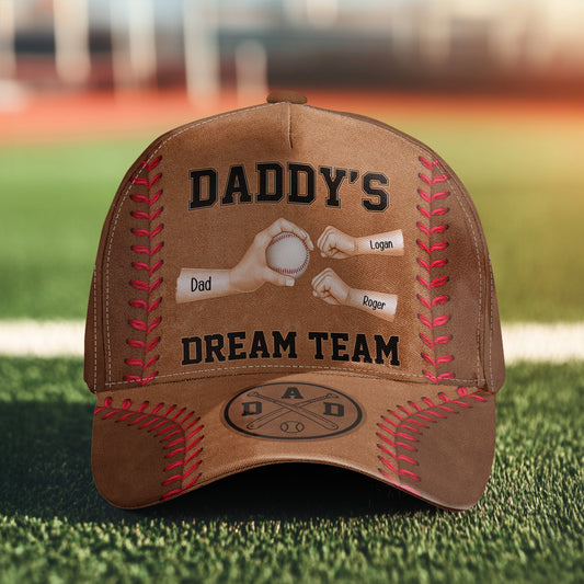 Daddy's Dream Team - Baseball Dad, Father's Day Gift - Personalized Classic Cap