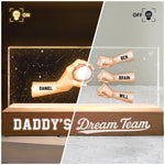 Daddy's Dream Team - Custom Sport Baseball, Soccer, Football - Personalized LED Night Light