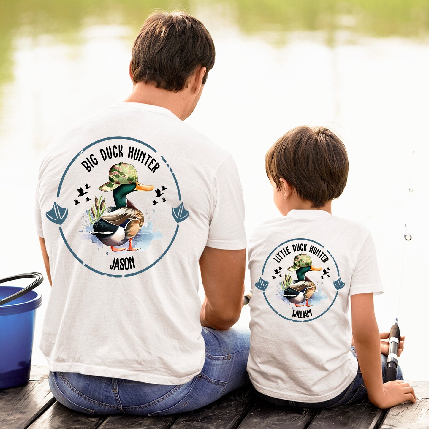 Daddy's Little Duck Hunter - Personalized Family Matching Shirts