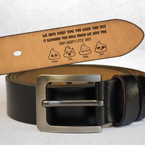 Daddy's Little Sh*Ts Funny Father's Day Gifts - Personalized Engraved Leather Belt