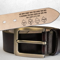 Daddy's Little Sh*Ts Funny Father's Day Gifts - Personalized Engraved Leather Belt