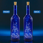 Daddy's Team We Love You Gift For Dad, Grandpa - Personalized Blue Bottle Lamp