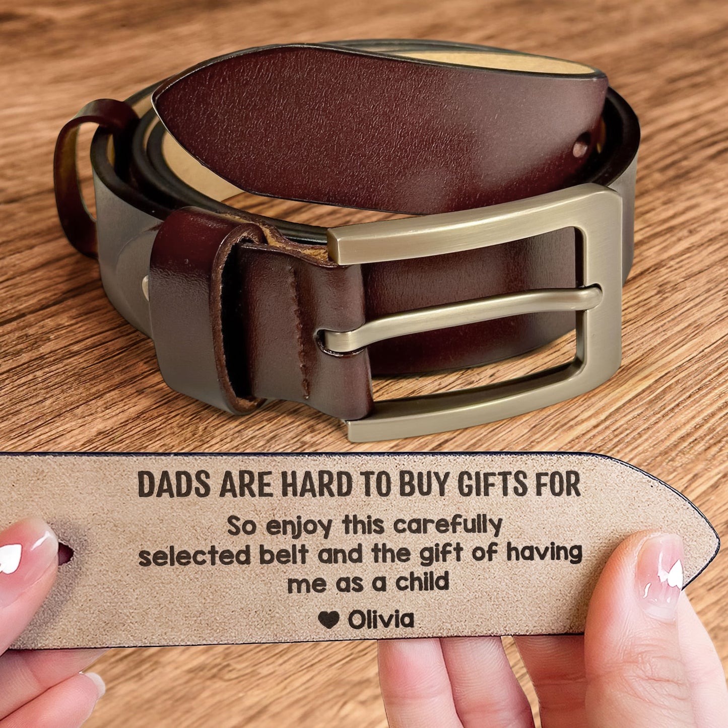 Dads Are Hard To Buy Gifts For Fun Dad Gift - Personalized Engraved Leather Belt