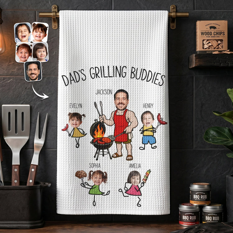 Dads_Grilling_Buddies_Fathers_Day_Gift_For_Dad_Husband_Personalized_Kitchen_Towel_1