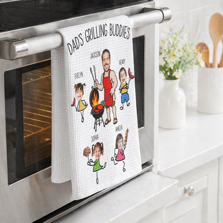 Dads_Grilling_Buddies_Fathers_Day_Gift_For_Dad_Husband_Personalized_Kitchen_Towel_4