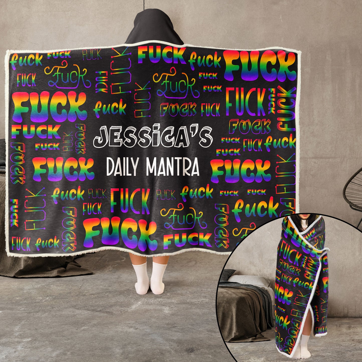 Daily Mantra - Personalized Wearable Blanket Hoodie