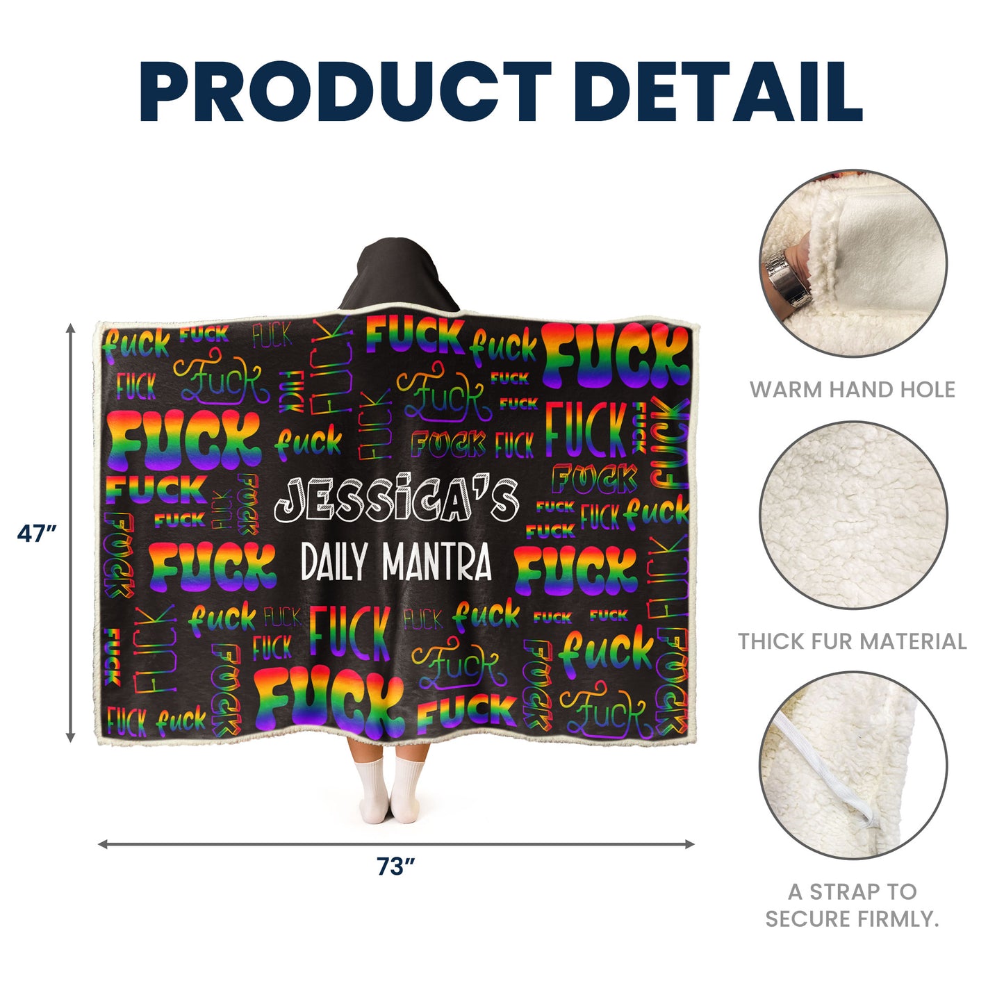 Daily Mantra - Personalized Wearable Blanket Hoodie