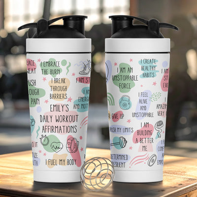 Daily Workout Affirmations - Personalized Protein Shaker