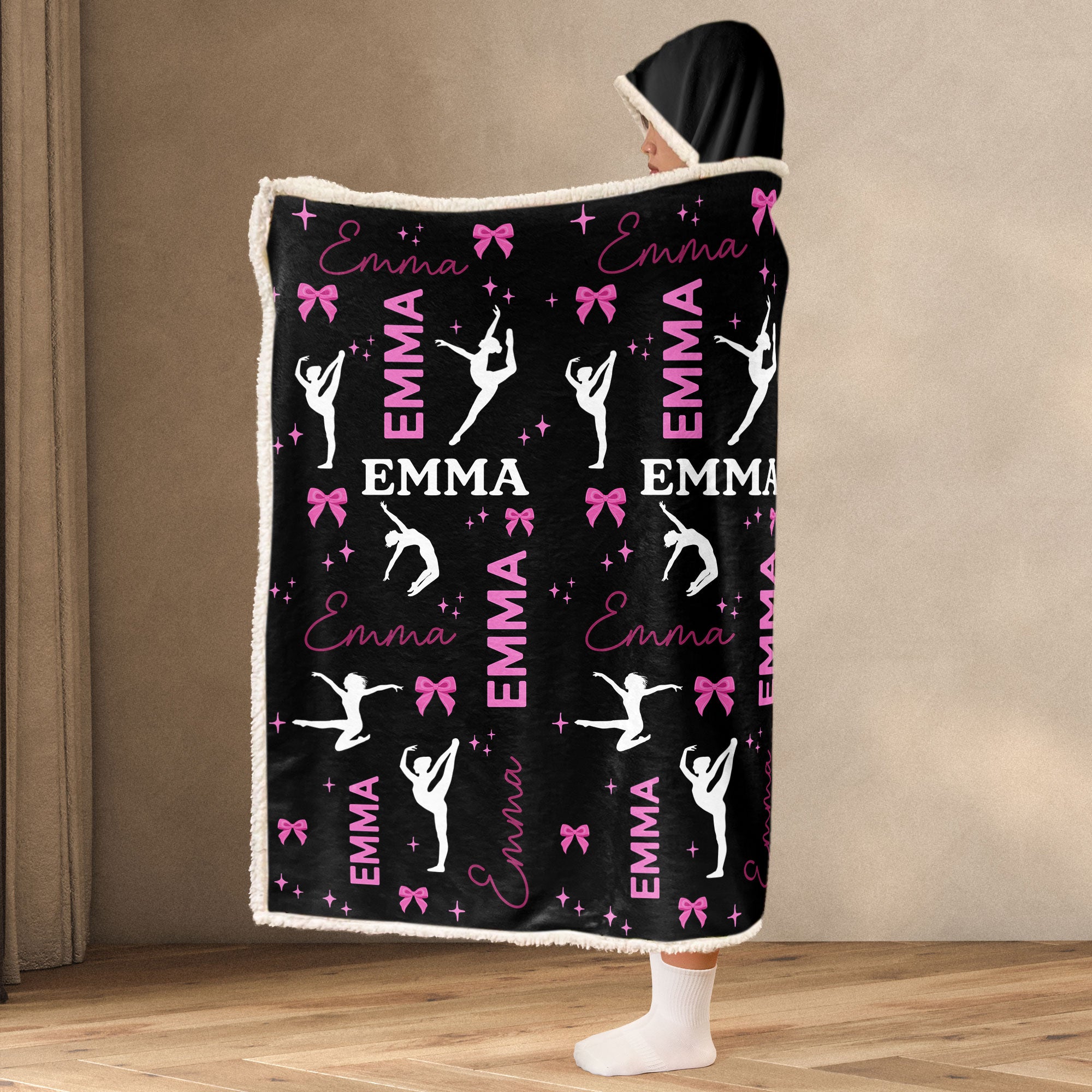 Dancing Girl Custom Name - Personalized Wearable Blanket Hoodie