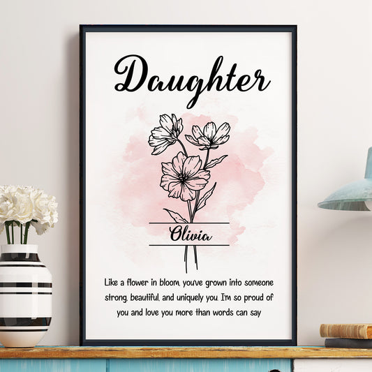 Daughter Like A Flower In Bloom - Personalized Poster/Canvas