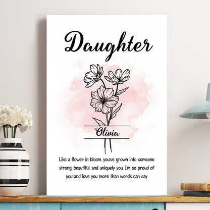 Daughter Like A Flower In Bloom - Personalized Poster/Canvas