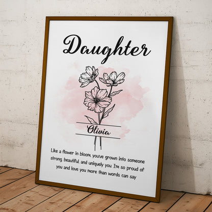 Daughter Like A Flower In Bloom - Personalized Poster/Canvas