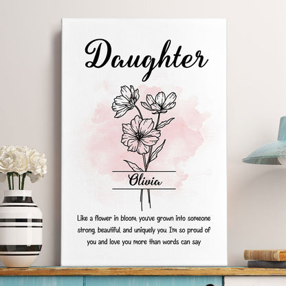 Daughter Like A Flower In Bloom - Personalized Poster/Canvas