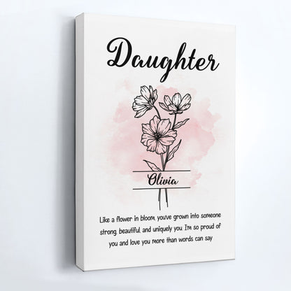 Daughter Like A Flower In Bloom - Personalized Poster/Canvas