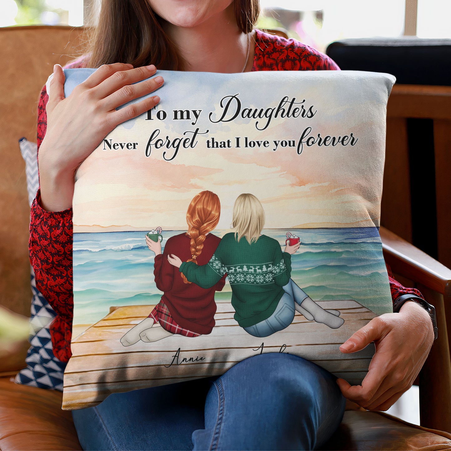 Daughter Never Forget That I Love You Forever - Personalized Pillow (Insert Included)