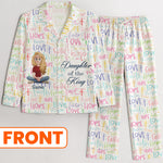 Daughter Of The King With Faith Hope Love - Personalized Satin Pajama Set
