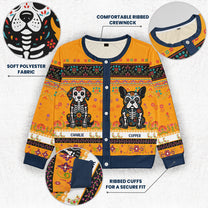 Day Of The Dead Dog Cat Hispanic Mexican Flowers - Personalized Crewneck Cardigan