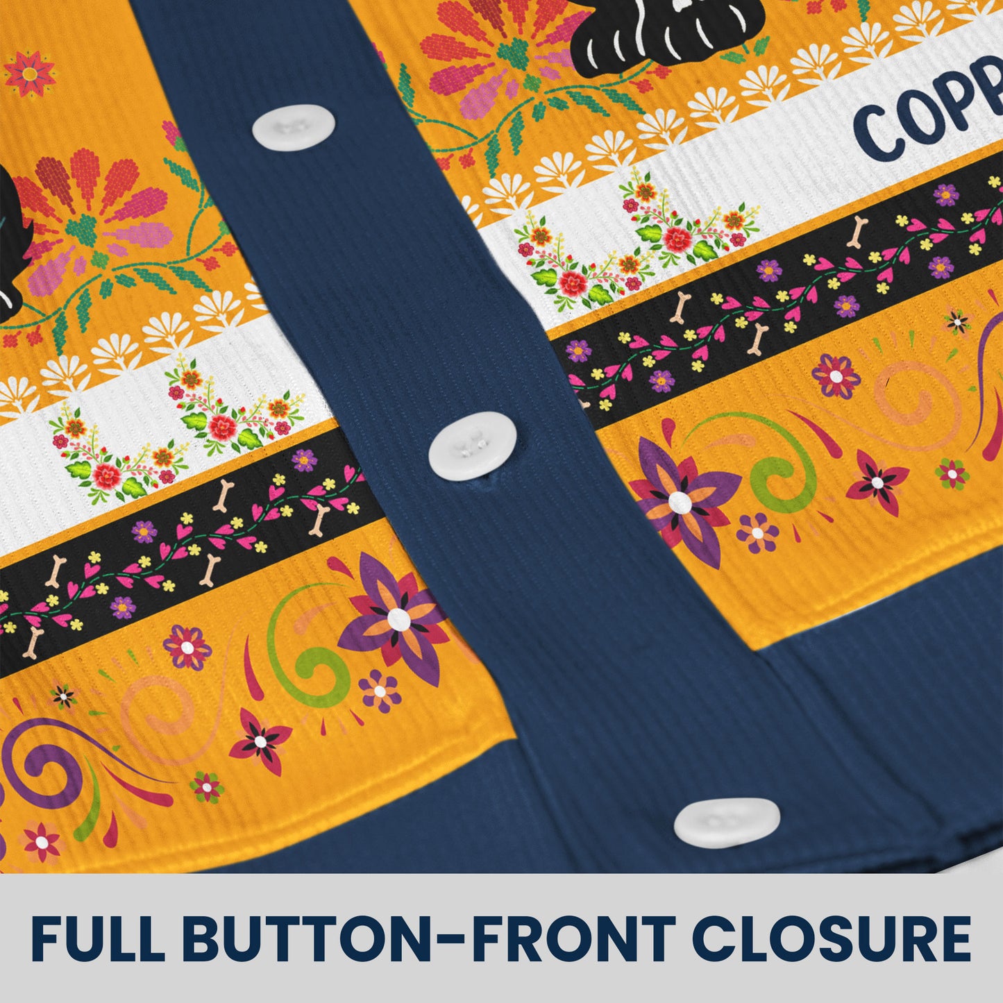 Day Of The Dead Dog Cat Hispanic Mexican Flowers - Personalized Crewneck Cardigan