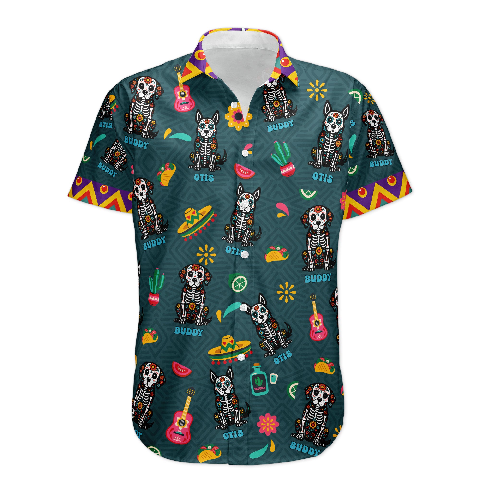 Day Of The Dead Dog Cat Hispanic Mexican Latinos Latinx - Personalized Hawaiian Shirt