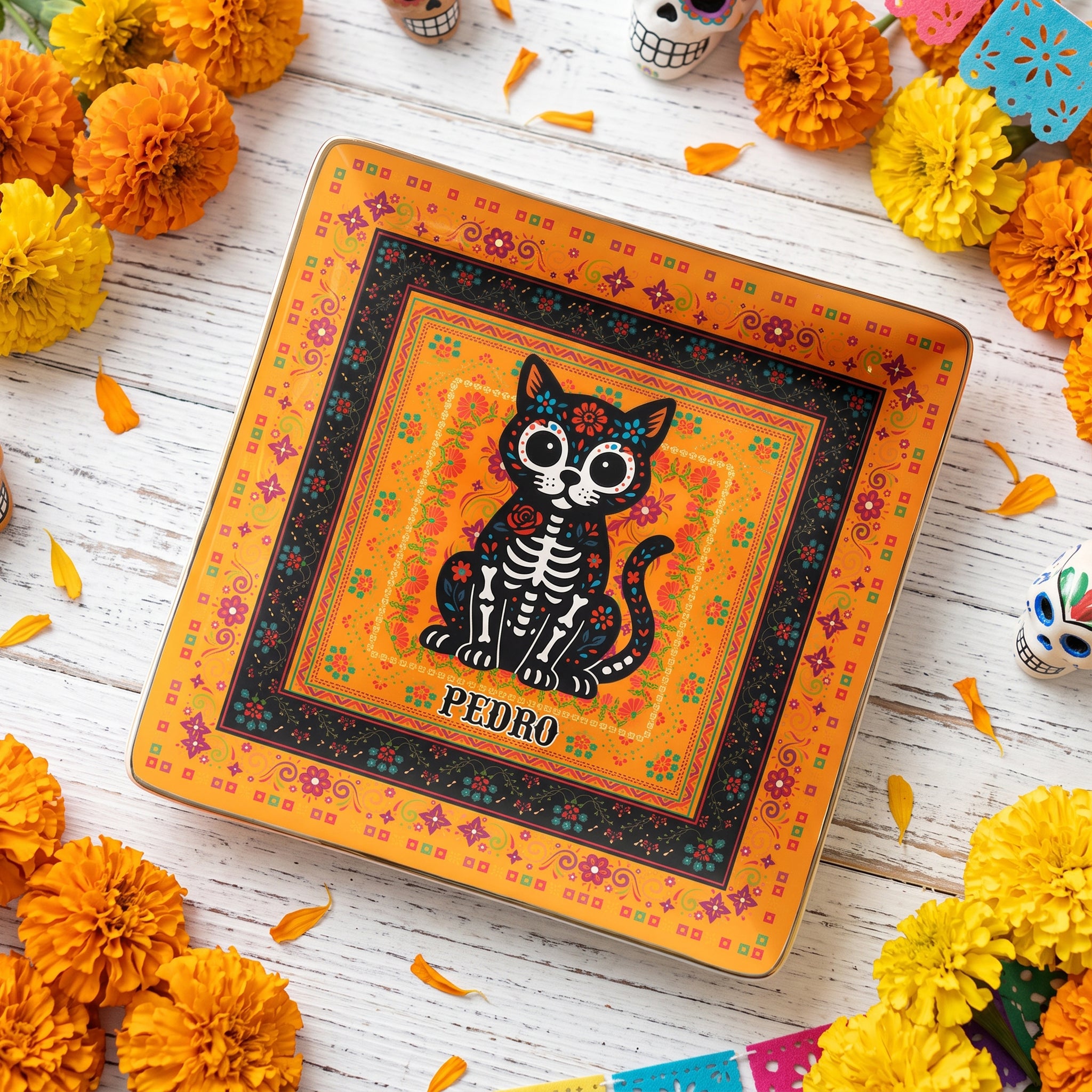 Day-Of-The-Dead-Dog-Cat-Pet-Hispanic-Mexican-Flowers-Personalized-Jewelry-Dish2