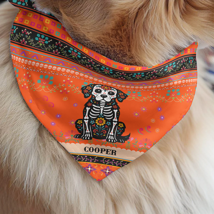 Day-Of-The-Dead-Dog-Cat-Pet-Hispanic-Mexican-Pattern-Personalized-Bandana-Collar-5