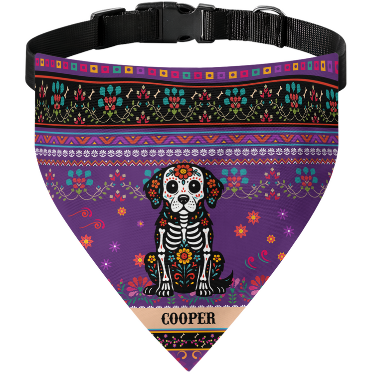 Day-Of-The-Dead-Dog-Cat-Pet-Hispanic-Mexican-Pattern-Personalized-Bandana-Collar-6