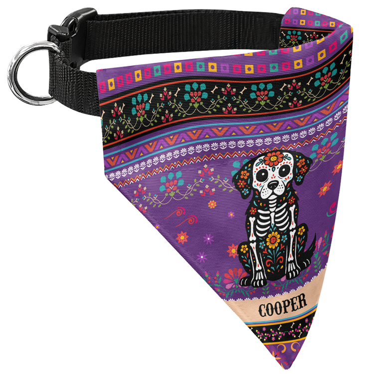 Day-Of-The-Dead-Dog-Cat-Pet-Hispanic-Mexican-Pattern-Personalized-Bandana-Collar-8