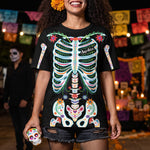 Day-Of-The-Dead-Sugar-Skeleton-Hispanic-Mexican-Latinos-Flowers-Personalized-Shirt