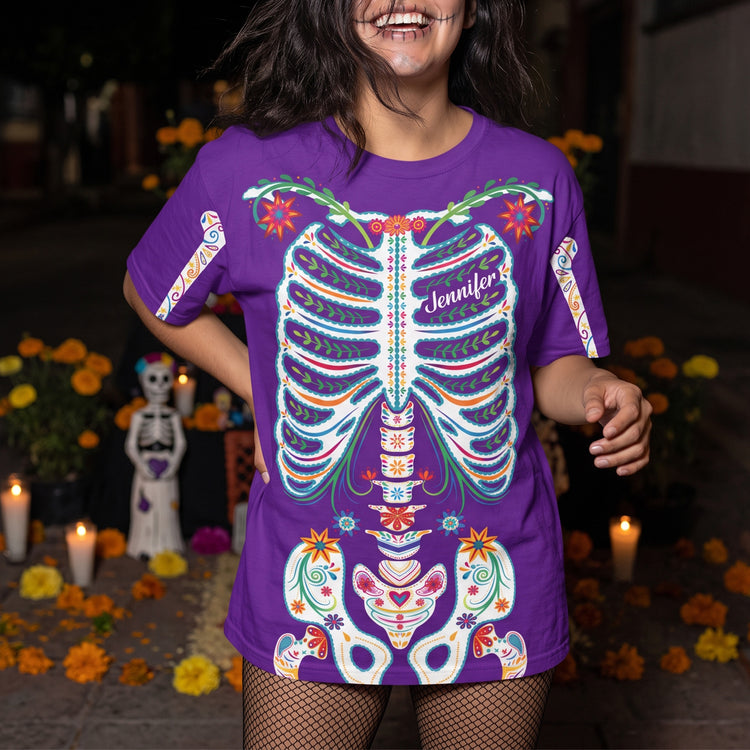 Day-Of-The-Dead-Sugar-Skeleton-Hispanic-Mexican-Latinos-Flowers-Personalized-Shirt