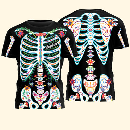 Day-Of-The-Dead-Sugar-Skeleton-Hispanic-Mexican-Latinos-Flowers-Personalized-Shirt