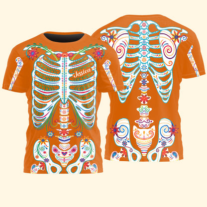 Day-Of-The-Dead-Sugar-Skeleton-Hispanic-Mexican-Latinos-Flowers-Personalized-Shirt