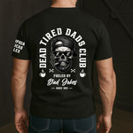 Dead Tired Dads Club - Funny Father's Day Gifts Custom Kids' Names On Sleeves - Personalized Shirt