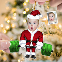 Deadlift Santa Funny Custom Face - Personalized Acrylic Photo Ornament