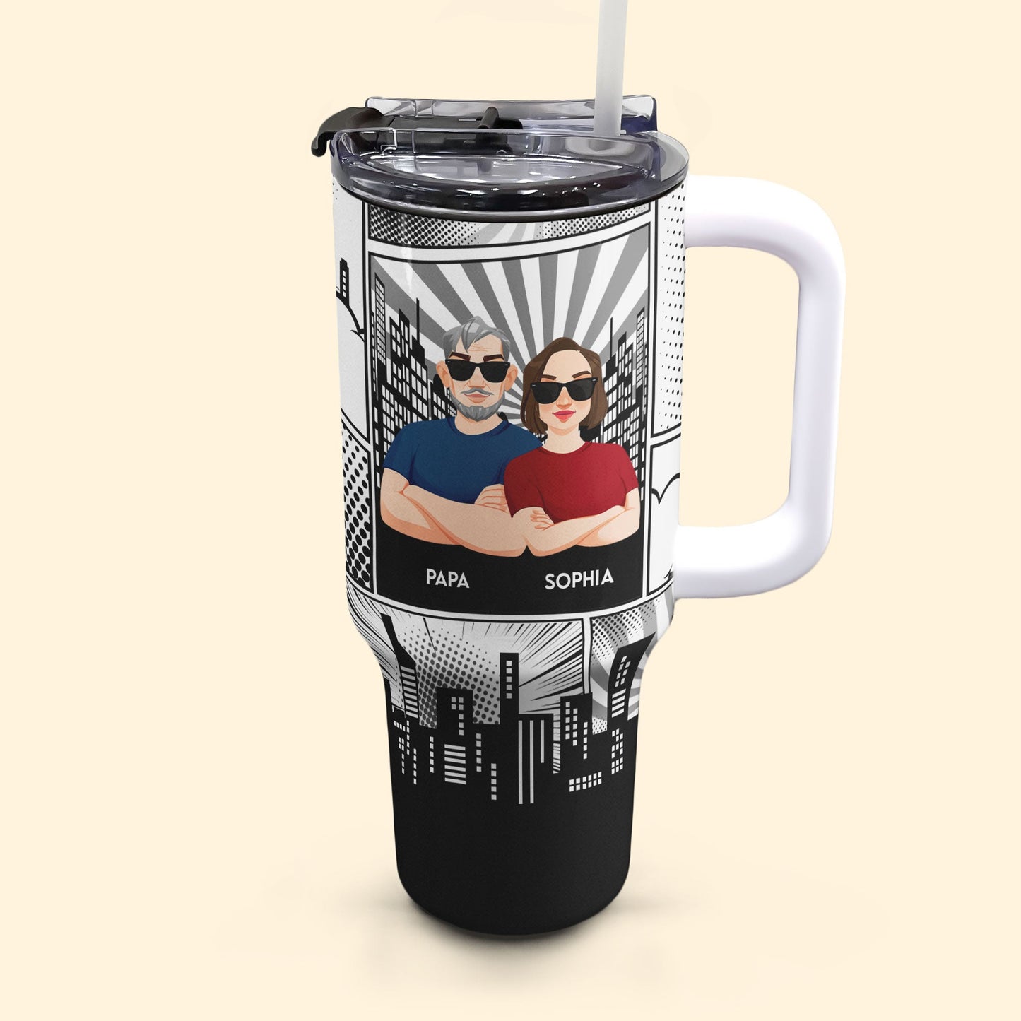 Dear Dad Great Job We're Awesome Thank You - Personalized 40oz Tumbler With Straw