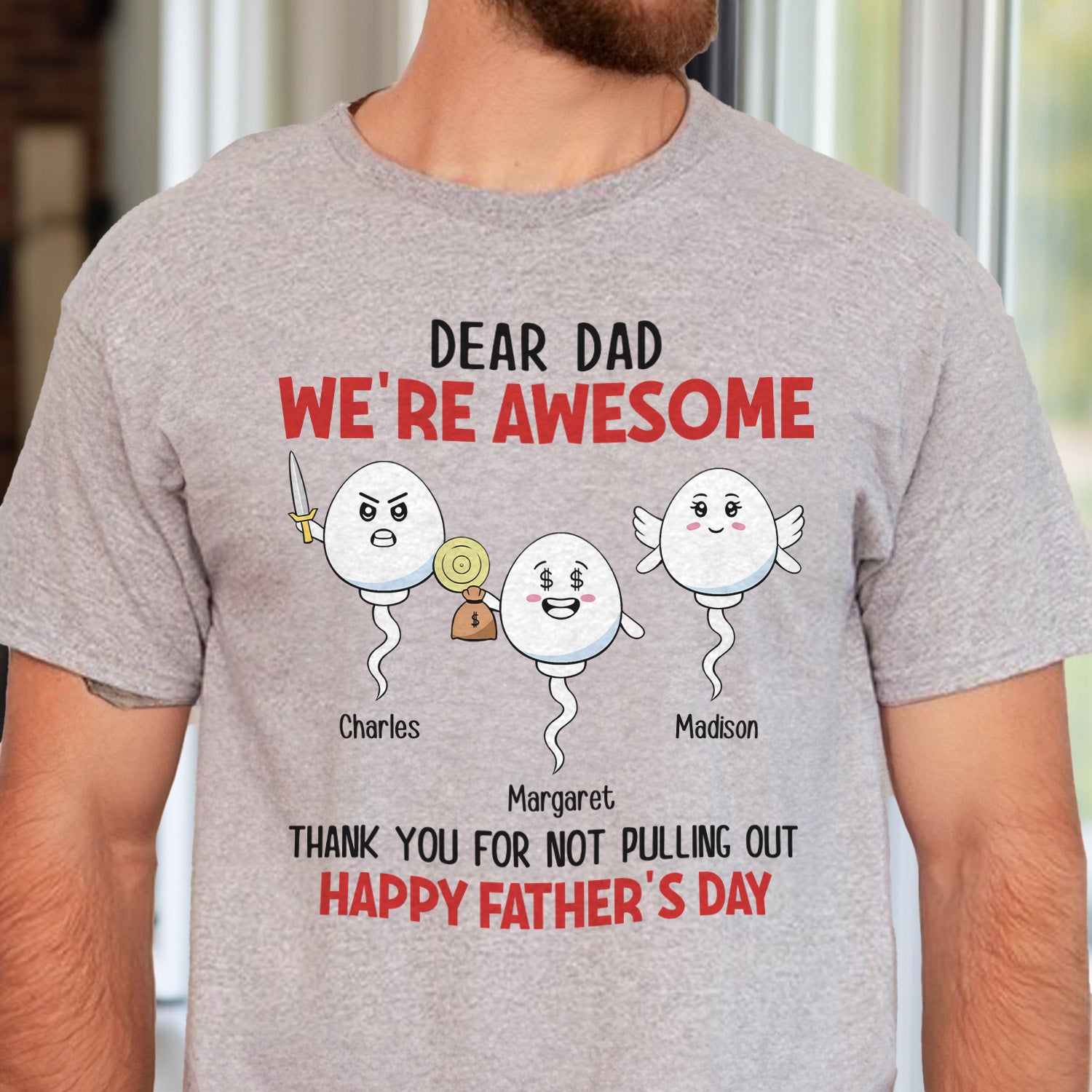 Not Pull Out Dear Dad We're Awesome Thank You For Not Pulling Out - Personalized ...