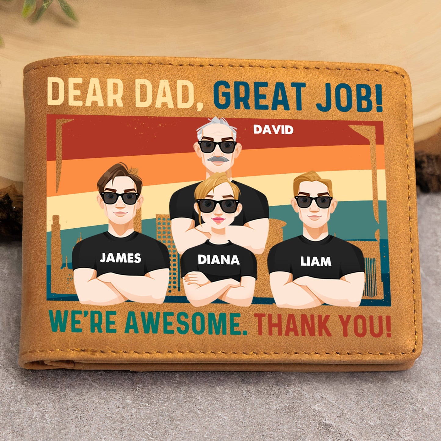 Dear Dad, Great Job We're Awesome - Personalized Leather Wallet